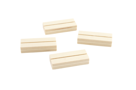Set de 4 marque place (ou porte photo) en bois avec fente  - Wooden Photo Frames – 10doigts.fr