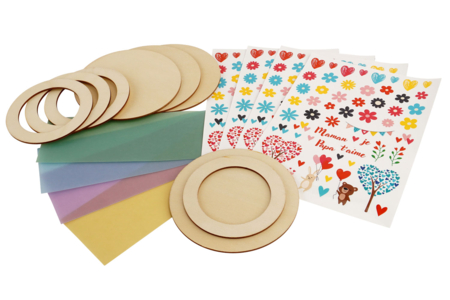 Set de 4 portabelas de madera y papel de calco - Kits fiesta de los padres – 10doigts.fr