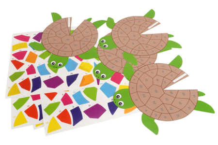 Set de 4 tortues 3D + gommettes - Creative Sticker Kits – 10doigts.fr