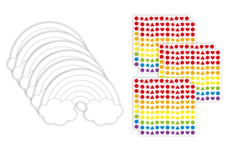 Rainbow Decorating Kit + Stickers - 6 Cards - 2 - Creative Sticker Kits - 10doigts.com - Creative Sticker Kits – 10doigts.fr