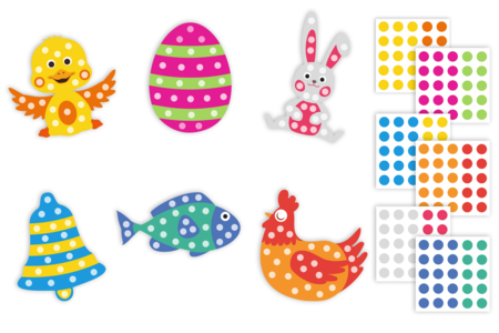 Easter Shapes Kit + Stickers - 6 pcs - 2 - Creative Sticker Kits - 10doigts.com - Creative Sticker Kits – 10doigts.fr