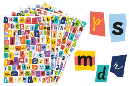 Alphabet Stickers Magazine Lowercase - 6 Sheets - 1 - Alphabet Stickers, Messages - 10doigts.com - Alphabet Stickers, Messages – 10doigts.fr