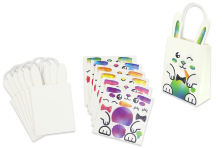 Set de 6 bolsitas con conejos + gomets - Kits creativos de Pascua – 10doigts.fr