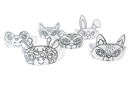 Animal Crowns to Color - 6 Animals - 4 - Crowns and Hats for Carnival: Creative Activities for Children - 10doigts.com - Crowns and Hats for Carnival: Creative Activities for Children – 10doigts.fr