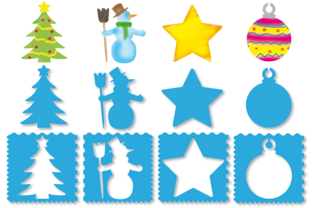 Stencils + Christmas Silhouettes - 8 Stencils - 2 - Party Stencils - 10doigts.com - Party Stencils – 10doigts.fr