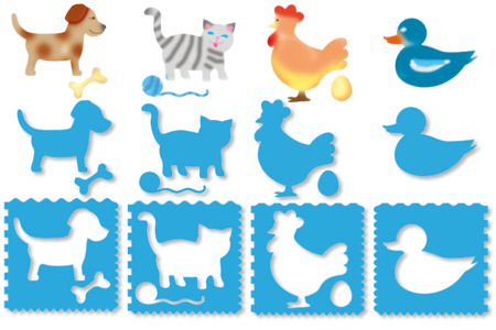 Stencils + Animal Silhouettes - 8 Stencils - 2 - Animal Stencils - 10doigts.com - Animal Stencils – 10doigts.fr