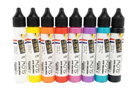Set de 8 bolígrafos 3D - colores opacos - Pintura en relieve – 10doigts.fr