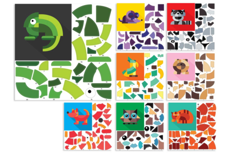 Sticker Boards "Geometric Animals" - 8 Boards - 3 - Creative Sticker Kits - 10doigts.com - Creative Sticker Kits – 10doigts.fr