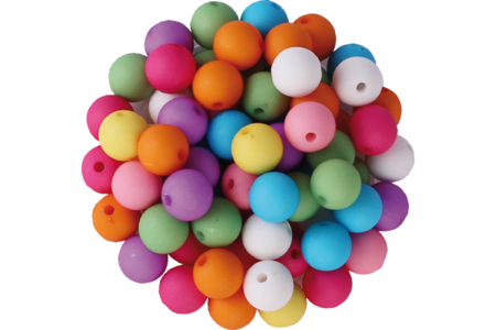 Set de 80 abalorios redondos de acrílico, 8 colores assortidos - Abalorios Acrílicos – 10doigts.fr