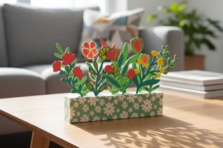 Wood Base and 15 Flowers to Decorate - 2 - Wooden Objects for the Home - 10doigts.com - Wooden Objects for the Home – 10doigts.fr