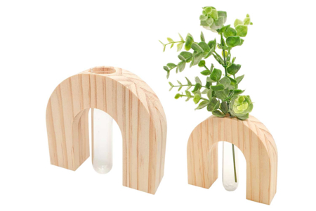 jarrón y base de madera moderna - Jarrones y soliflores para decorar – 10doigts.fr
