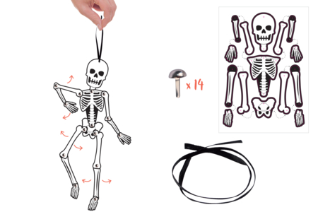 Mobile articulated skeleton - 2 - Halloween Craft Kits - 10doigts.com - Halloween Craft Kits – 10doigts.fr