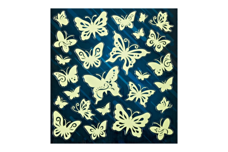 Glow-in-the-Dark Butterfly Stickers - 26 Pieces - 1 - Phosphorescent Stickers - 10doigts.com - Phosphorescent Stickers – 10doigts.fr