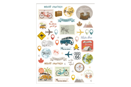 Travel and Vacation Stickers - 104 pcs - 2 - Fancy Stickers - 10doigts.com - Fancy Stickers – 10doigts.fr