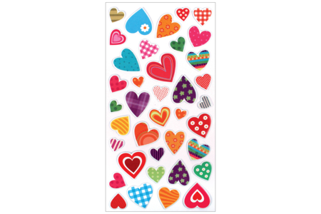3D Heart Stickers - 38 pcs - 1 - Fancy Stickers - 10doigts.com - Fancy Stickers – 10doigts.fr