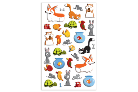 Pegatinas 3D epoxi - Aniamxu domésticos - Gomets animales – 10doigts.fr
