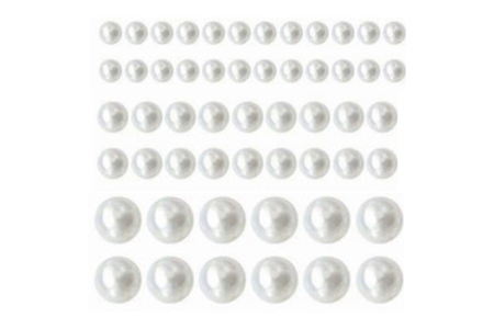 Pearlized White Adhesive Cabochons - 1 Sheet - 5 - Cabochons - 10doigts.com - Cabochons – 10doigts.fr