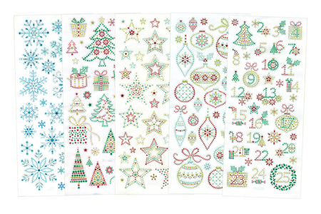 Shiny Crystal Stickers, Christmas Theme - 160 pcs - 1 - Christmas Stickers and Labels - 10doigts.com - Christmas Stickers and Labels – 10doigts.fr