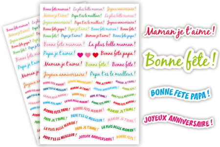 Message Stickers - 114 pcs - 1 - Celebration Messages - 10doigts.com - Stickers Father's Day – 10doigts.fr