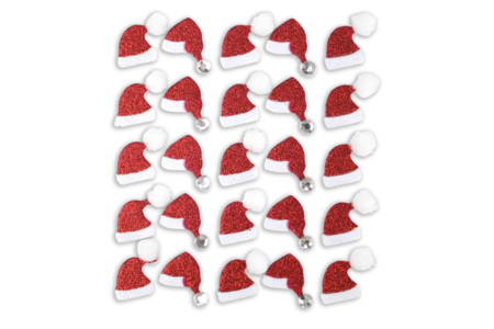 Glittery Santa Hat Stickers - 25 pcs - 1 - Christmas Theme - 10doigts.com - Christmas Theme – 10doigts.fr