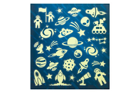 Glow-in-the-Dark "Space" Stickers - 30 Pieces - 1 - Phosphorescent Stickers - 10doigts.com - Phosphorescent Stickers – 10doigts.fr