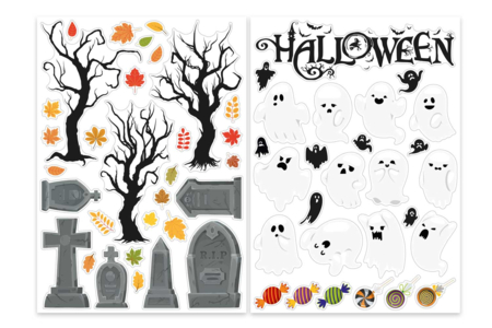 pegatinas tumbas fantasmas - Kits creativos de Halloween – 10doigts.fr