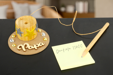 Palabra "Papá" de madera - 4 unidads - Deco en madera cruda – 10doigts.fr