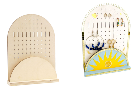 Wooden Earring Display Stand - 1 - Jewelry Boxes and Holders - 10doigts.com - Jewelry boxes and displays: the perfect case for your creations – 10doigts.fr