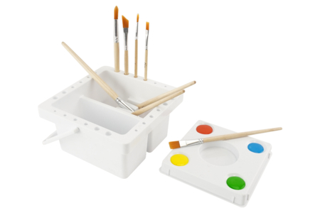 Brush Holder + Paint Palette - 1 - Palettes and Storage - 10doigts.com - Palettes and Storage – 10doigts.fr