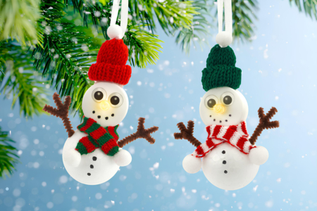 Minis bufandas de lana - 6 unidads - Pequeñas decoraciones de Navidad – 10doigts.fr