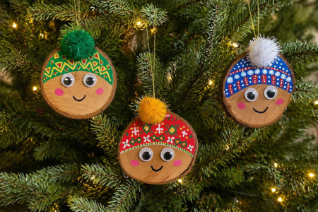 Suspensions de Noël en rondins de bois - Christmas Tree Ornement Crafts – 10doigts.fr