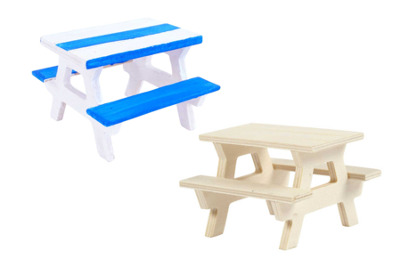 Miniature Wooden Picnic Table - 1 - Miniature Universe: Dollhouse and Miniatures - 10doigts.com - Miniature Universe: Dollhouse and Miniatures – 10doigts.fr