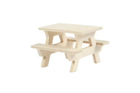 Miniature Wooden Picnic Table - 3 - Miniature Universe: Dollhouse and Miniatures - 10doigts.com - Miniature Universe: Dollhouse and Miniatures – 10doigts.fr