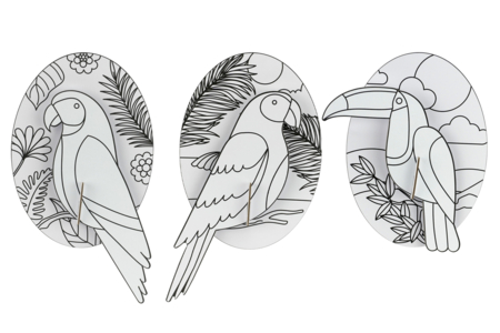 Cuadro 3D loro  - Formas y dibujos para colorear – 10doigts.fr