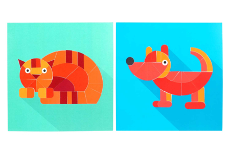 Sticker Boards "Geometric Animals" - 8 Boards - 4 - Creative Sticker Kits - 10doigts.com - Creative Sticker Kits – 10doigts.fr