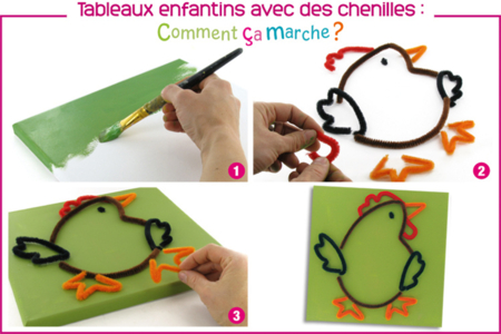 Caterpillar Canvas - 2 - Craft Activities for Boards - 10doigts.com - Manual Activities - Create and Decorate Large Format Boards – 10doigts.fr