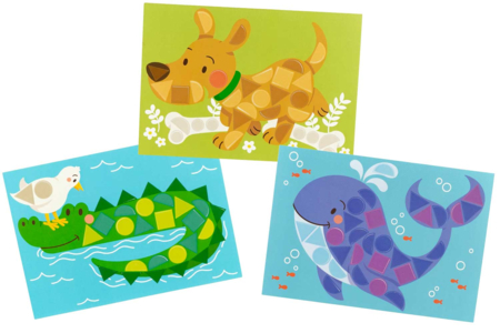 tableau gommette crocodile baleine chien - Creative Sticker Kits – 10doigts.fr