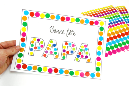 Cuadro gomets niño fiesta papá - Manualidades día del padre – 10doigts.fr