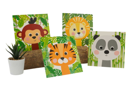 Cuadros animales de la jungla - 4 unidads - Kits educativos: el placer de aprender a través de la manipulación. – 10doigts.fr