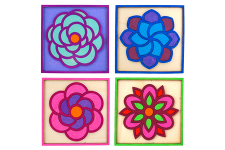 Wooden Flower Puzzle Boards - 4 Pieces - 2 - Puzzles - 10doigts.com - Puzzles – 10doigts.fr