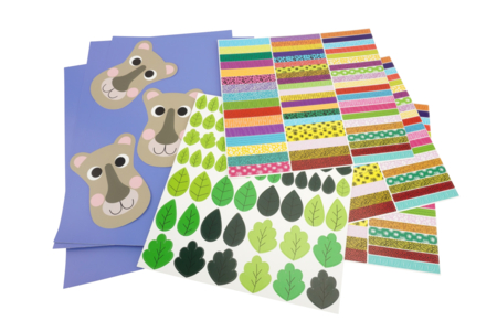 Cuadros León en tiras de papel - 1 set (4 cuadros)  - actividades de pegar – 10doigts.fr