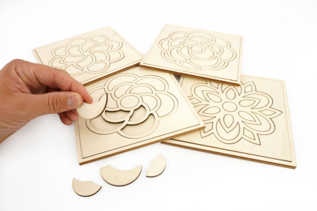 Wooden Flower Puzzle Boards - 4 Pieces - 4 - Puzzles - 10doigts.com - Puzzles – 10doigts.fr