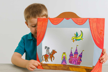 Teatro y personajes para colorear + rotuladores ofrecidos - Formas y dibujos para colorear – 10doigts.fr