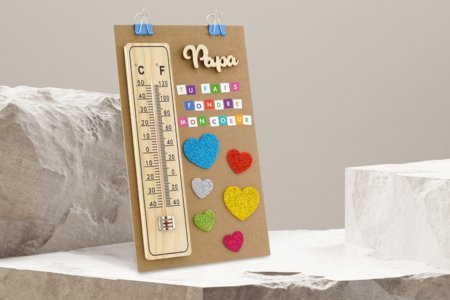 Palabra "Papá" de madera - 4 unidads - Deco en madera cruda – 10doigts.fr