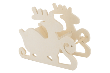 Wooden Reindeer Sled 23 cm - 1 - Christmas Wooden Objects - 10doigts.com - Christmas Wooden Objects – 10doigts.fr