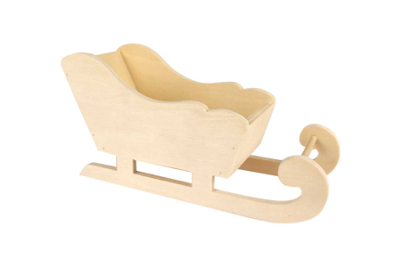 Large Natural Wooden Sleigh - 4 - Christmas Wooden Objects - 10doigts.com - Christmas Wooden Objects – 10doigts.fr