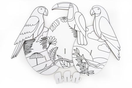 Trofeos aves 3D - Formas y dibujos para colorear – 10doigts.fr