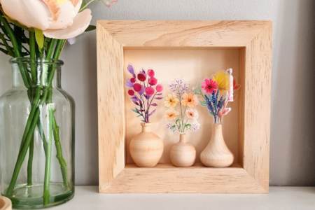 Mini Wooden Vases + Bouquets - 3 Pieces - 2 - Vases and Soliflores to Decorate - 10doigts.com - Vases and Soliflores to Decorate – 10doigts.fr