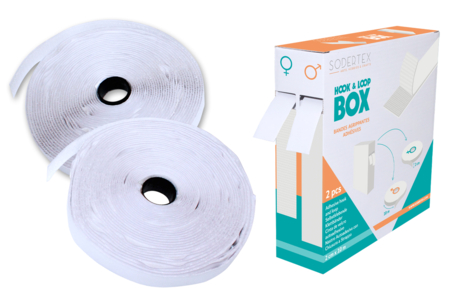 White Adhesive Velcro Strips - 1 - Velcro, hook and loop - 10doigts.com - Velcro, hook and loop – 10doigts.fr