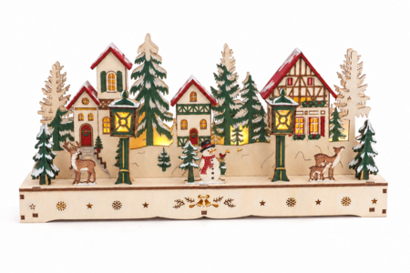 pueblo de Navidad de madera para pintar - Pesebres y pueblos de Navidad para fabricar – 10doigts.fr